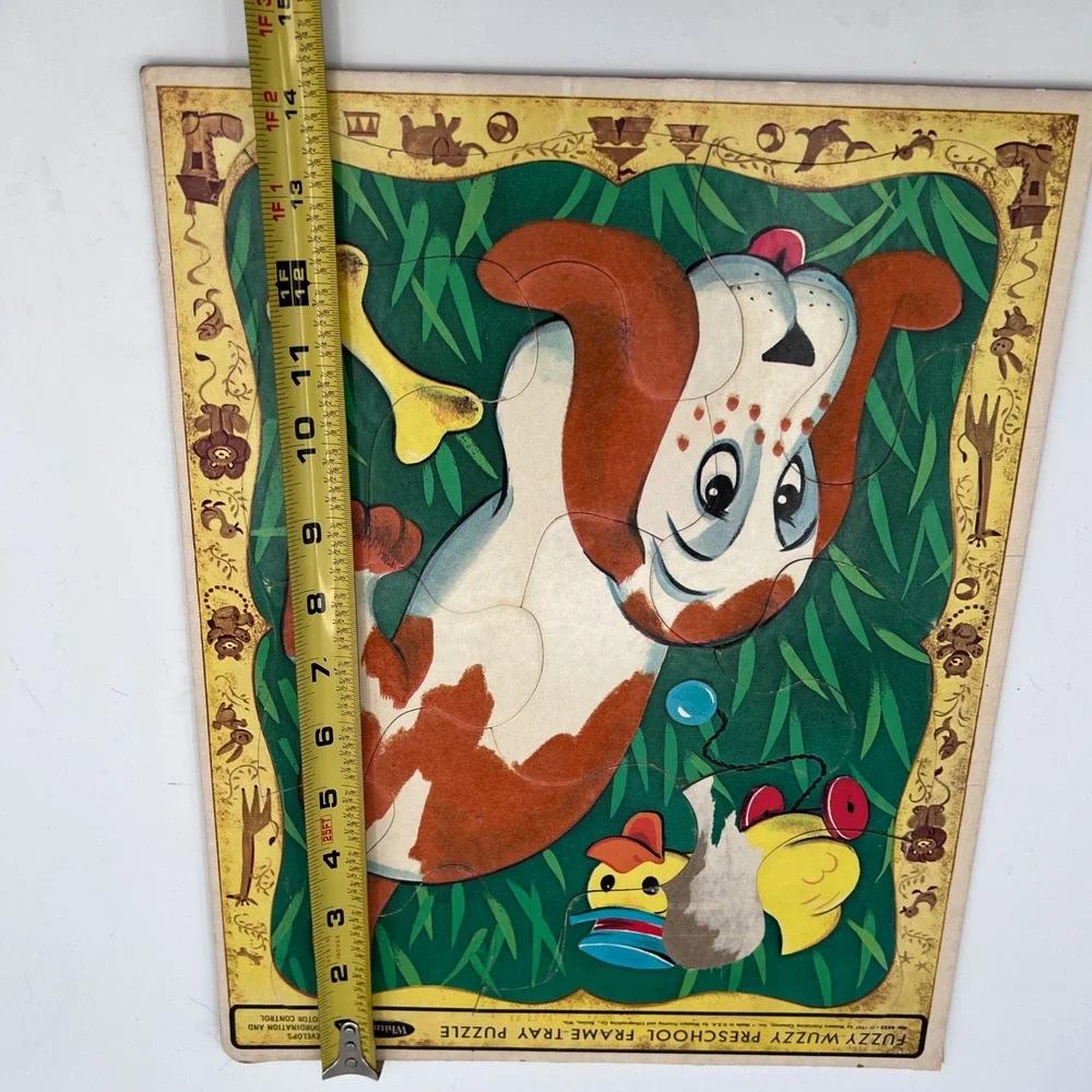 Vintage 1967 Whitman Fuzzy Wuzzy Basset Hound Duck Frame Tray Puzzle 4422